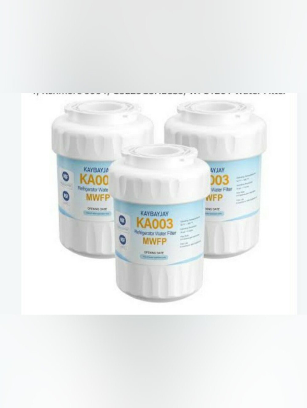 KA003 Refrig Water Filter - White/ 2 Boxs Of 3 Total 6 Filters For The Of 3!